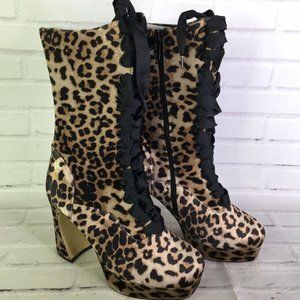 Touch of Cyn Cyndi Lauper Platform Leopard Boots